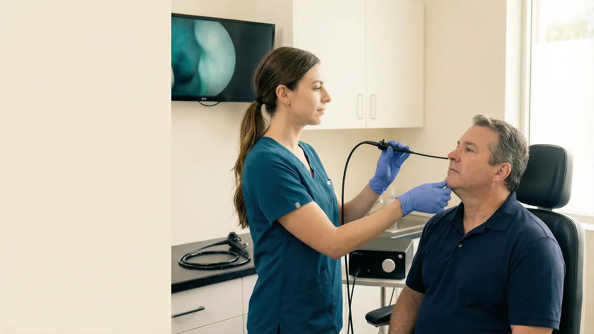 Snoring surgery theatre setup for upper airway and soft palate treatment.