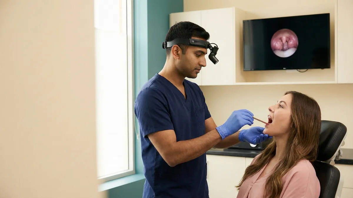 Tonsillectomy procedure setting prepared for throat surgery and airway care.