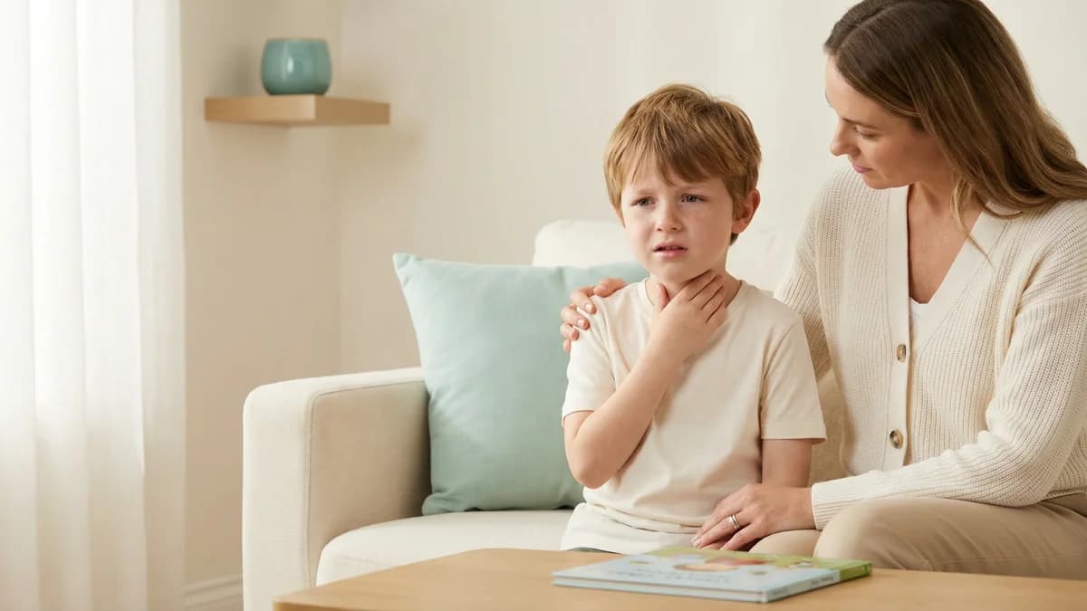 Child reviewed for recurrent tonsillitis in paediatric ENT clinic.